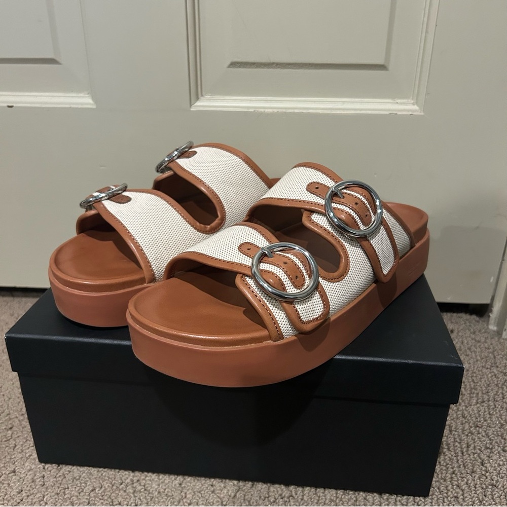 Rag & Bone Geo Buckle Platform Slide Sandals